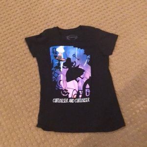 Alice in wonderland black short sleeve shirt